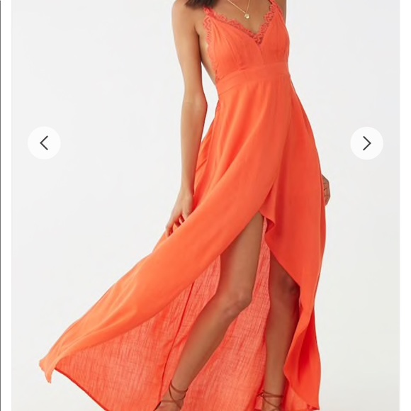 Forever 21 lace trim high low maxi cami dress NWT - Picture 1 of 5